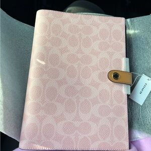 Coach Powder Pink Signature Canvas Notebook